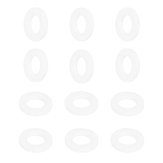 MECCANIXITY PTFE Flat Washers, 12Pack 22mm OD 12mm ID 3mm Thick Sealing Spacer Gasket Ring for Faucet Pipe Hose Bolt Machinery, White