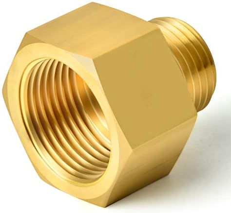 TAISHER 5PCS Brass Pipe Fitting, Reducer Adapter, 1/4-Inch Male Pipe x 1/2-Inch Female Pipe