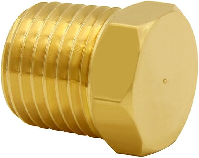 Joywayus 1/8" NPT Male Pipe Plug Outer Hex Thread Socket Plug Brass Fitting (Pack of 5)