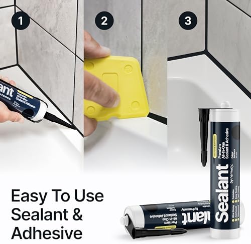 Hemway Kitchen & Bathroom Jet Black Sealant & Adhesive - 300ml 1 Pack