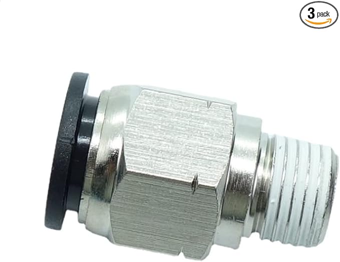 CDQBWQDJT 3 Pcs Pneumation Fitting 1/2" Tube OD Push To Connect X 1/4 NPT Pipe Male Connector