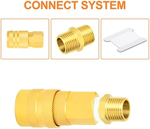 GASHER 10PCS Brass Pipe Fitting, Reducing Hex Nipple, 1/4-Inch Male Pipe x 1/4-Inch Male Pipe