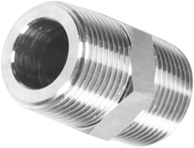 6PCS 1/4" NPT Male Stainless Steel Nipple Pipe Fitting Hex Connectors