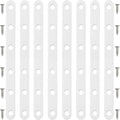 8 Pack White Flat Brackets, 8 Inch Straight Brace Mending Plate with Screws