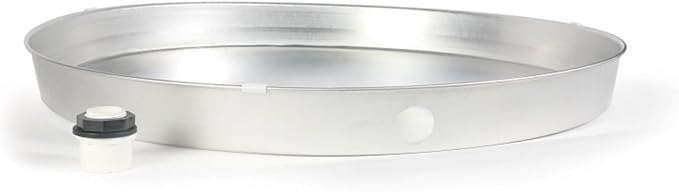 Camco 20830 24" ID X 2" Aluminum Water Heater Drain Pan with PVC Fitting
