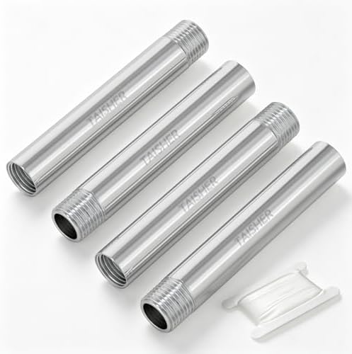 TAISHER 4Pcs Thickened Nipple Cast Pipe 1/4" MNPT x 1/4" FNPT, 4" Length