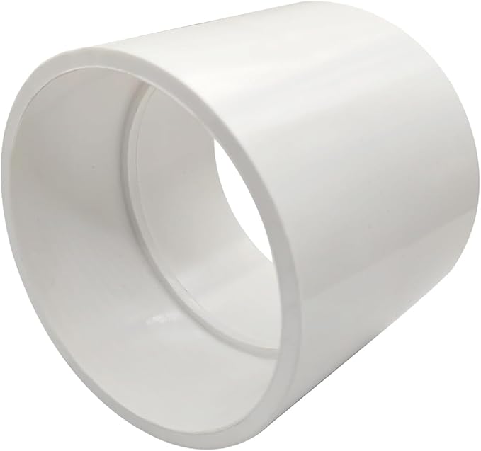 4" PVC Pipe Fitting Coupling Connector Adapter Pipe Fitting Slip (Socket x Socket) Schedule 40 White Color