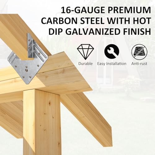 24 Pcs 16-Gauge Hurricane Tie, Hurricane Ties for Rafters, Heavy Duty Electrogalvanizing Joist Hangers, Heavy Duty Hot Galvanized Joist Hangers for Roofing Trusses Wood Timber