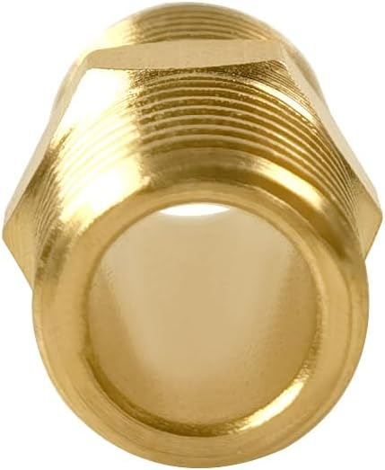 Joywayus 5Pcs Brass Pipe Fitting Hex Nipple Equal 1/4" Male NPT Male Air Fuel Water