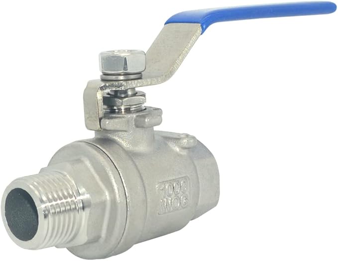 VARMHUS Full Port Ball Valve S304 Stainless Steel 304 Heavy Duty for Water, Oil, and Gas,1000WOG (1/2")