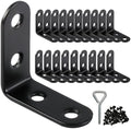 2 Inch L Brackets for Wood Shelves Corner Brace 20 Pack- Reinforced Corner Braces - Black Heavy Duty Steel Shelf Brackets for Furniture/ DIY Home Improvement