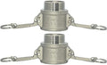 VARMHUS Male Pipe Threads x 1-1/2" Type B Trash Pump Adapter Female Camlock,Type B Hose Fitting,Stainless Steel 316