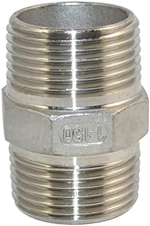 DAN SPEED Hex Nipple 1" Male x 1" Male 304 Stainless Steel threaded Pipe Fitting NPT (1 inch)