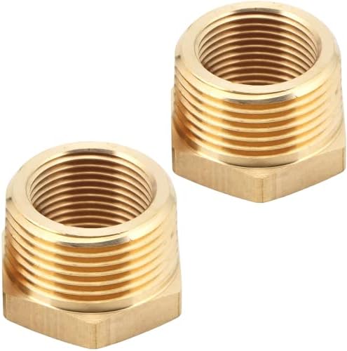 2PCS 1" x 3/4" Brass Reducer Hex Bushing by CX WONDERLAND