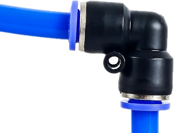Elbow Push to Connect Fitting, 1/4" OD Pneumatic Air Line 90 Degree Quick Push Lock Adapter (Pack of 10)