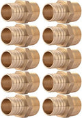 SharkBite Male Adapter, 1 in Crimp PEX x 3/4 in MNPT, Pack of 10, Brass Plumbing Fitting, UC142LF