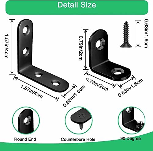 YAMASO 20PCS L Bracket Corner Brace, Stainless Steel