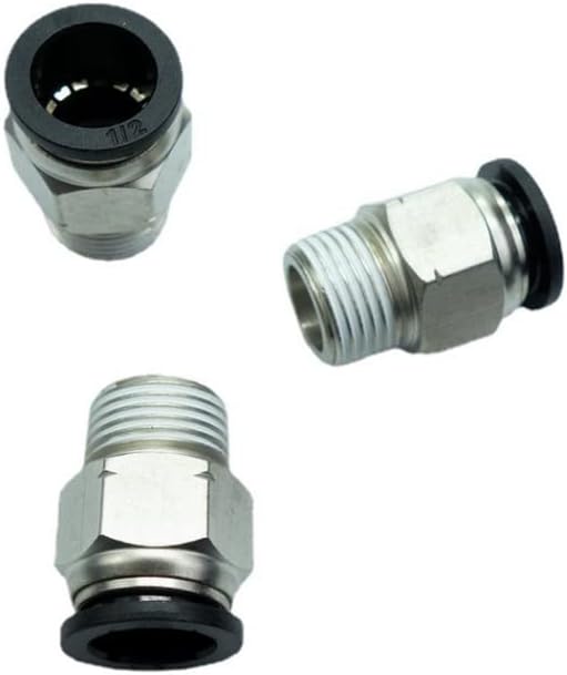 CDQBWQDJT 5 Pcs Pneumation Fitting 1/2" Tube OD Push To Connect X 3/8 NPT Pipe Male Connector