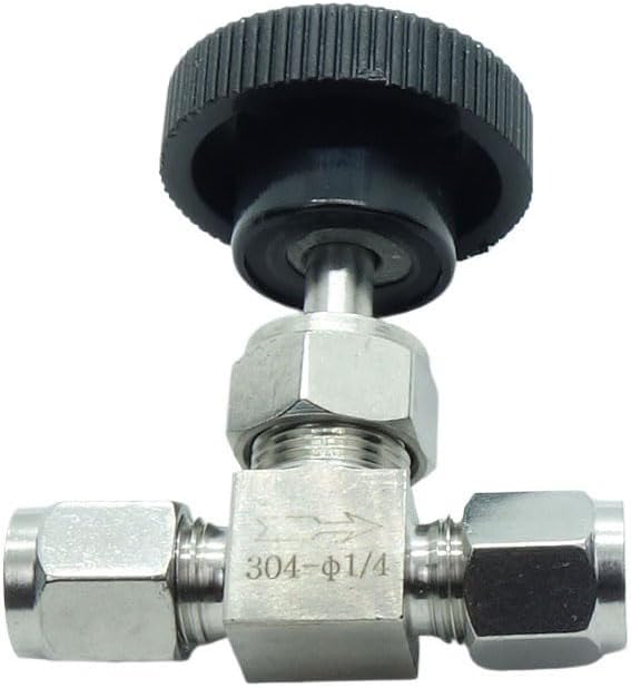 1 Piece Stainless Steel 304 1/4" Tube OD Double Ferrule Compression Fitting Instrument Needle Valve