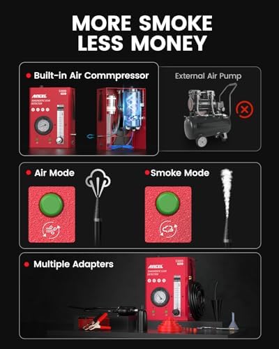 ANCEL S3000 PRO Automotive Smoke Machine with Built-in Air Pump and Pressure Gauge. Professional Vehicle Leak Diagnostic Detector Tools Kit for Leaks Test in Vacuum,Fuel,EVAP and Other Cars System