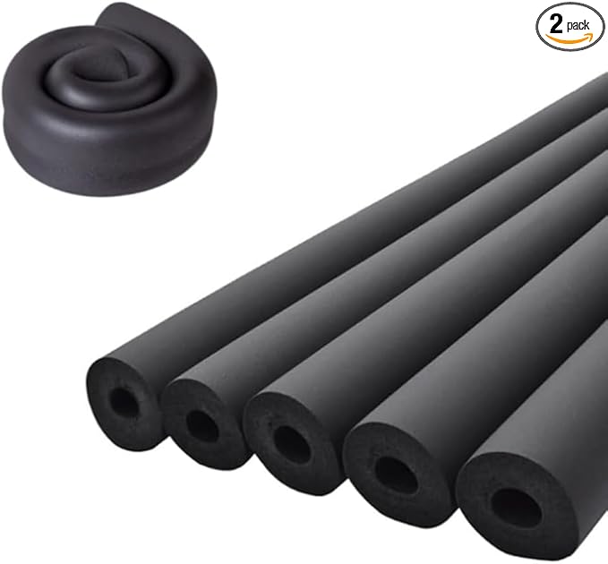 Pipe Insulation Foam Tube 1-1/8" ID*3/8" Foam Tubing Black Pipe Cover Heat Preservation for Outdoor Water Pipe Insulation,AC Unit, Guitar Stands, Exercise Machine Handle and Roof Rack Etc