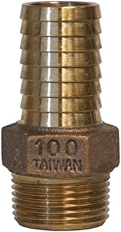 Merrill MFG No-Lead Bronze Adapter Inch Brass Male Adapter, Connects Submersible Pumps to Flexible Pipe, Threaded and Barbed NPT, 1"