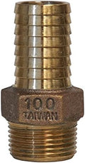 Merrill MFG No-Lead Bronze Adapter Inch Brass Male Adapter, Connects Submersible Pumps to Flexible Pipe, Threaded and Barbed NPT, 1"