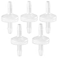JoyTube 5 Packs Check Valve 1/8”(3MM) One-Way PVDF Plastic Hose Barb for Liquid Air