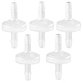 JoyTube 5 Packs Check Valve 5/32” (4 MM) One-Way PVDF Plastic Hose Barb for Liquid Air