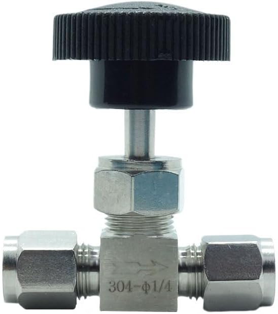 1 Piece Stainless Steel 304 1/4" Tube OD Double Ferrule Compression Fitting Instrument Needle Valve