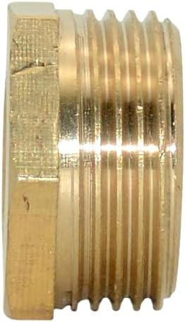 2pcs 1/4"" NPT Male To 3/4" NPT Female Brass Reducer Thread Hex Bushing Brass Threaded Pipe Fitting,Hex Reducing Convert Adapter Pipe Fitting (1/4"*3/4")
