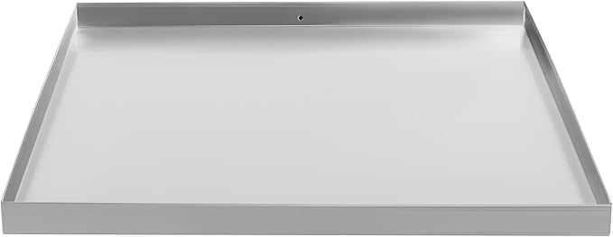 27" x 25" x 1.5" Washing Machine Pan Washing Machine Drip Pan w/Drain Hole & Hose Adapter 304 Stainless Steel Drain Tray for Electric Water Heater & Air Conditioning Units