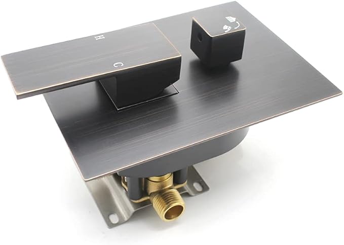 2 Way Outlet Shower Diverter Valve Mixer Rough Brass 2 Handle Shower Valve Kit Replacement in Oil Rubbed Bronze
