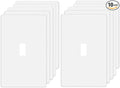 Screwless Toggle Switch Wall Plates 1-Gang Switch Outlet Electrical Cover Plate Unbreakable Thermoplastic Faceplate for Decorative Receptacle Outlet Switch, White (10 Pack)
