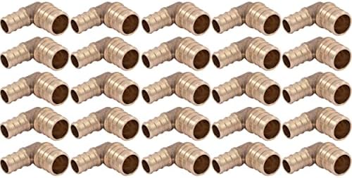 SharkBite 1/2 x 3/4 Inch Crimp 90 Degree Reducing Elbow, Pack of 25, Brass Plumbing Fitting, PEX, PE-RT, UC274LF
