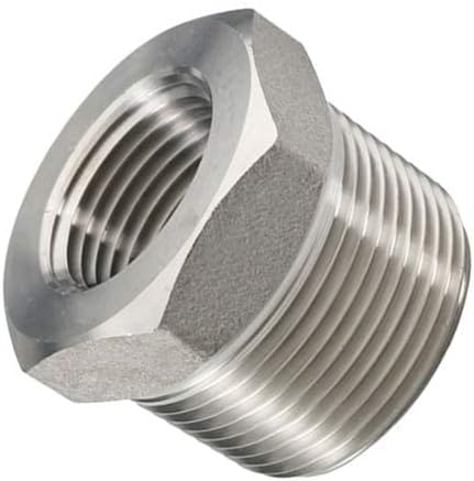 Beduan Stainless Steel Reducer Hex Bushing, 1-1/4" Male NPT to 3/4" Female NPT, Reducing Cast Pipe Adapter Fitting