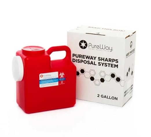 MailBack 2 Gallon PureWay Sharps Container Disposal System - [PrePaid Return Label Included] for Home, Travel, Professional, and Personal Use