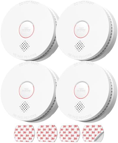 SITERLINK Smoke Detectors with 9V Replaceable Battery GS509A 4 Pack