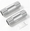 TAISHER 2Pcs 304 SS Nipple Cast Pipe Fitting, 3/8" BSP Male, 2" Length
