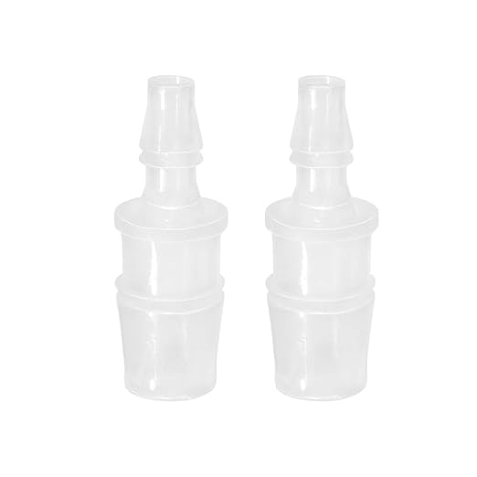 Quickun Plastic Hose Barb Reducer Fitting 3/8" to 3/16" Barbed Reducing Union Adapter Splicer Mender Joint Fitting (Pack of 2)