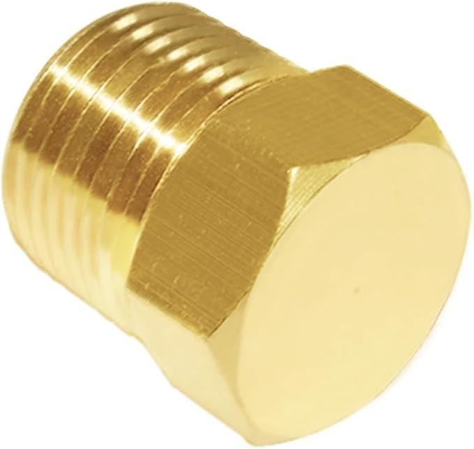 Joywayus 3/8" NPT Male Pipe Plug Outer Hex Thread Socket Plug Brass Fitting (Pack of 5)