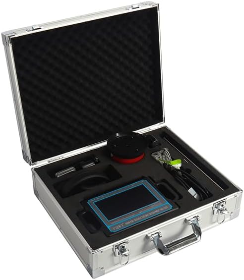 PQWT CL600 Water Leak Detectors for Home and Outside Wall Water Pipe Detector Acoustic Pipeline Leakage Detection Kit Professional Sensor Noise Reduce Headphone LSD Touchscreen Carry Case 6 Meters