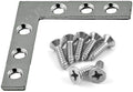 Framing Hardware 4" Corner Brace Zinc Plated Steel (8 Pack) with Screws - Heavy-Duty 1.85mm Thick A2 Steel, 3-Hole Design - Ideal for Picture Frames, Reinforce Frame Corners, Shelving, cabinets, More