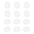 MECCANIXITY PTFE Flat Washers, 12Pack 18mm OD 6mm ID 3mm Thick Sealing Spacer Gasket Ring for Faucet Pipe Hose Bolt Machinery, White