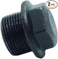 2 pcs M24X1.5 Metric Male Thread Hex Head Plug with Flange Black Carbon Steel Socket Pipe Fitting for Terminate Pipe Ends