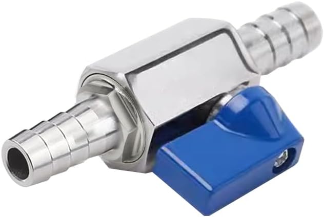 Stainless Steel Shut Off Valve 1/4" Hose Barb Ball Valve for Water Fuel Air (Pack of 2)