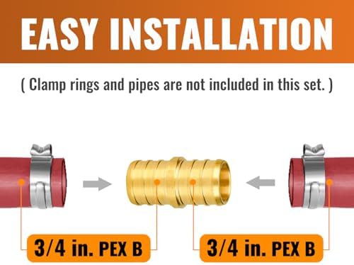 SUNGATOR 5-Pack 3/4 Inch PEX Coupling Fittings