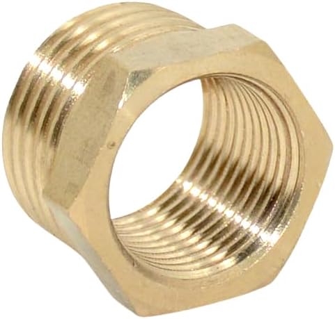 2pcs 1/2" NPT Male To 3/8" NPT Female Brass Reducer Thread Hex Bushing Brass Threaded Pipe Fitting,Hex Reducing Convert Adapter Pipe Fitting (1/2"*3/8")