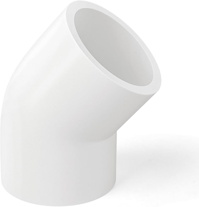 GASHER 12PCS PVC Pipe Fitting 1-1/2" PVC 45 Degree Elbow, Furniture Grade Pipe Socket Fittings, For Home or Industrial
