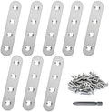 8 Pack Straight Brace,Flat Brace 3.9” x 0.67”,Stainless Steel Flat Metal Braces,Repair Bracket with Screws